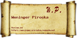 Weninger Piroska névjegykártya